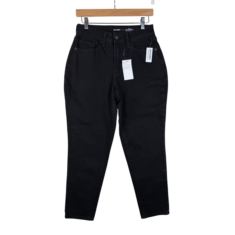 New Old Navy O.G. Straight‎ High Rise Jeans size 6 Black